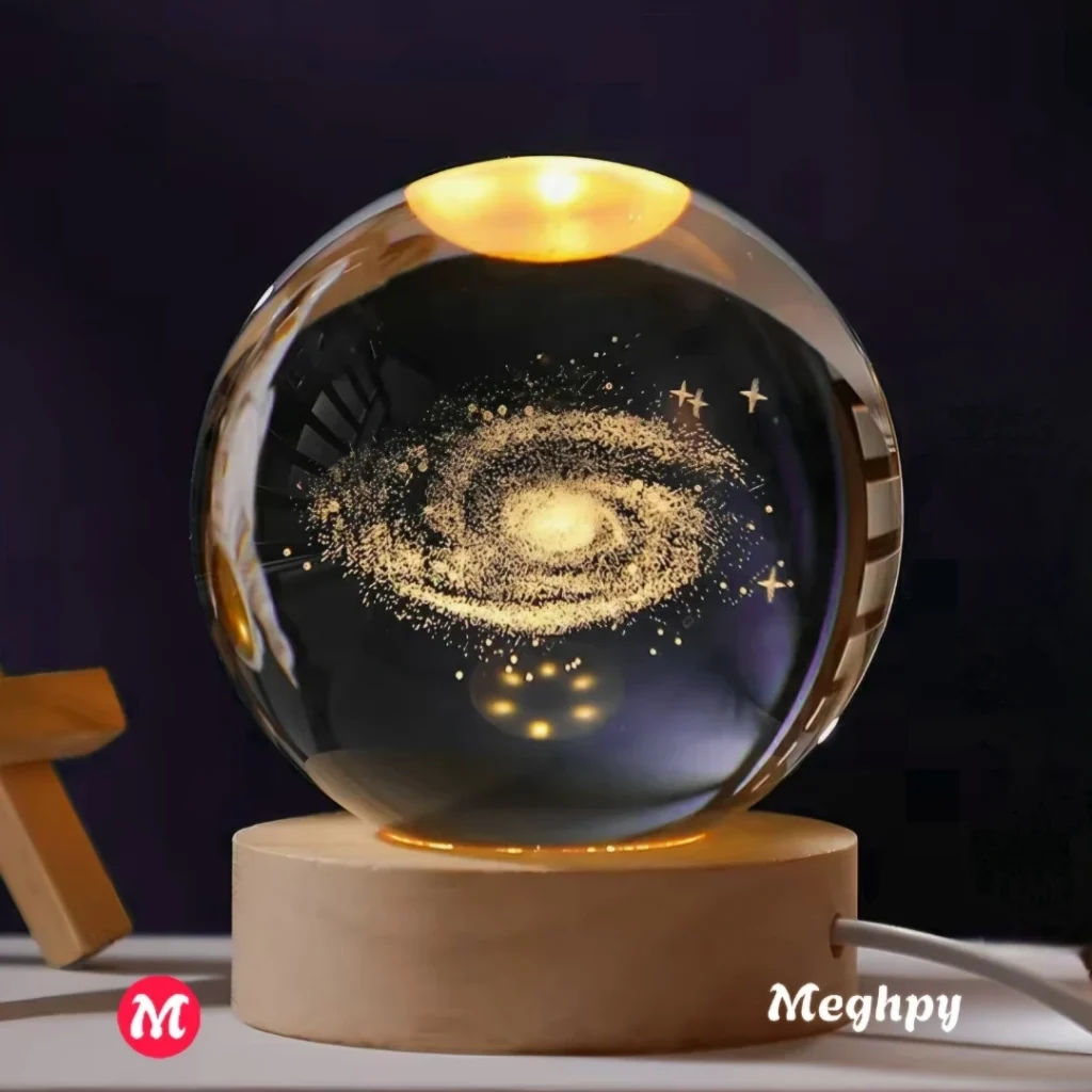 3D Color Changing LED Crystal Ball – Galaxy