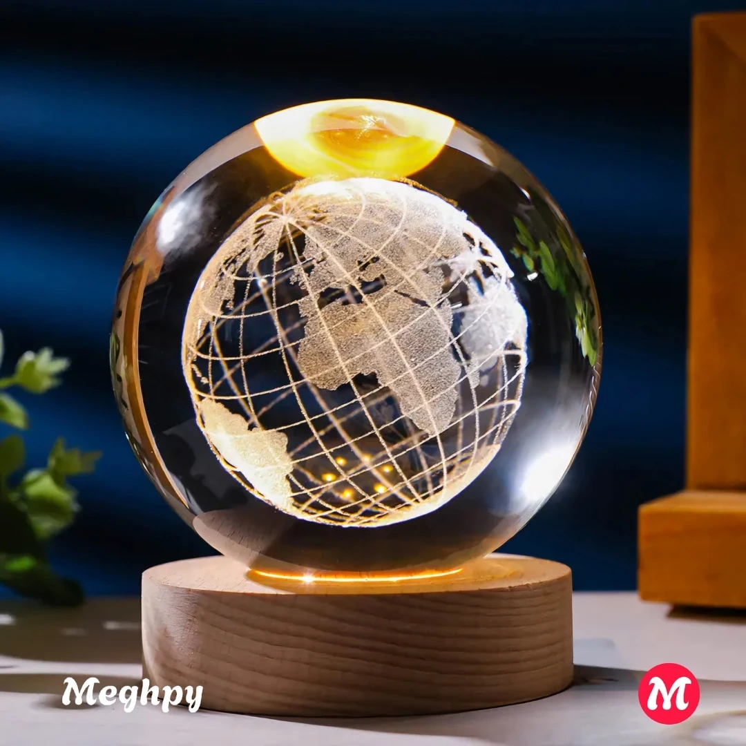 7 Color Changing LED 3D Crystal Ball – Globe