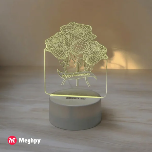 (Anniversary Rose) Acrylic Multicolor Night Lamp GearUP