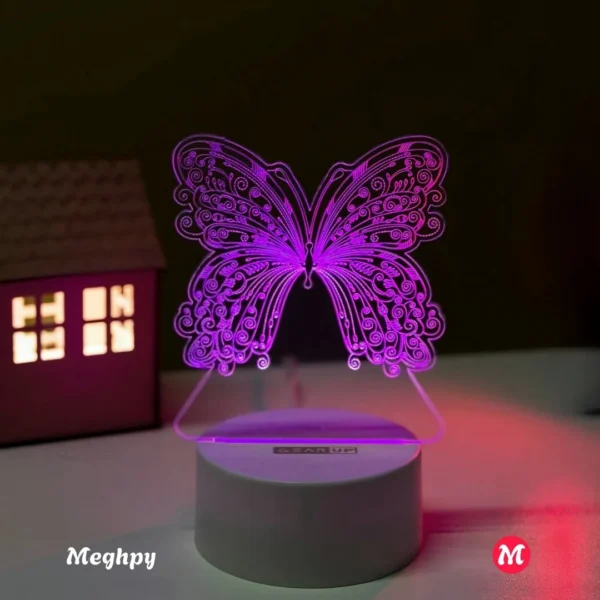 (Butterfly) Acrylic Multicolor Night Lamp GearUP