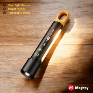 GearUP K57 PRO Rechargeable High Power Flashlight + Large COB Light with 3500mAh Lithium Battery