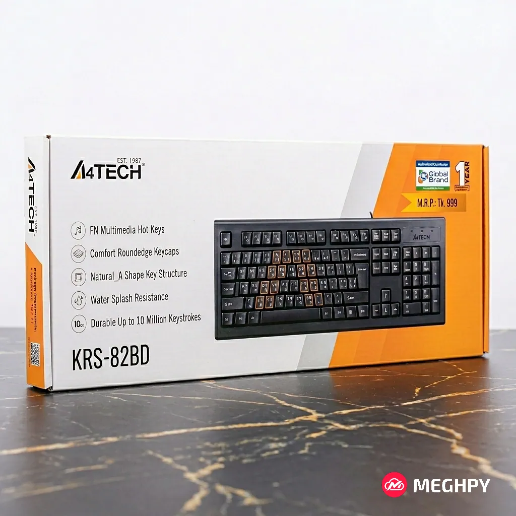 A4TECH KRS-82BD Wired Multimedia Keyboard With Bangla