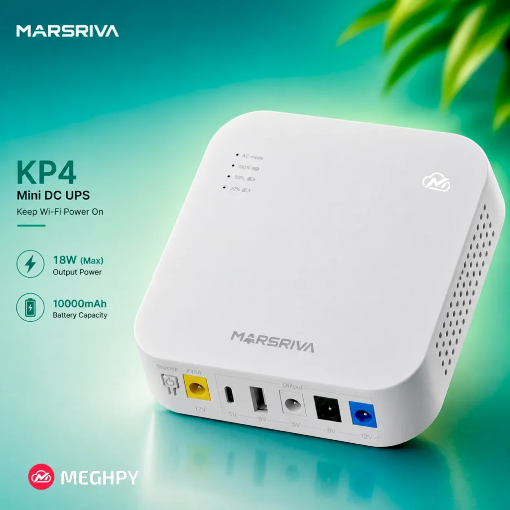 MARSRIVA KP4 10000mAh Smart Mini DC UPS for Router
