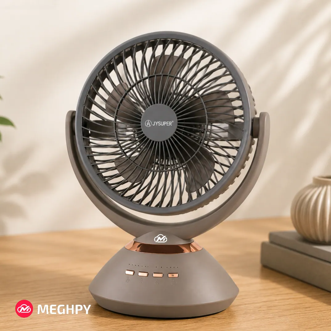 JYSuper JY-2570 Professional 6 Battery Rechargeable Portable Table Fan